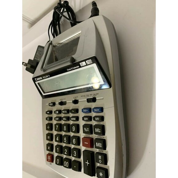 CANON P23-DHV 12-DIGIT CALCULATOR 2-COLOR PRINT GENTLY USED - Picture 2 of 6